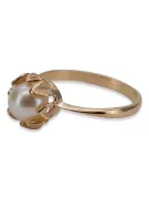 Russian rose Soviet pink USSR red 585 583 gold pearl ring  vrpr009