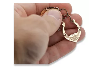 Vinobraní růžové zlato cikánské náušnice 14k 585 zrr vinobraní ven017