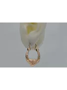 Rosa rusa rosa soviético 14k 585 oro URSS Vintage Pendientes Gipsy ven017