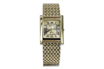 14k 585 auksinis laikrodis su apyranke, vyriškas Geneve mw009y&mwb013y
