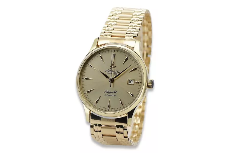 Gold men's watch Geneve ★ zlotychlopak.pl ★ Gold purity 585 333 Low Price!