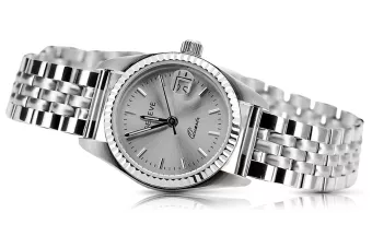 Dámské hodinky z bílého zlata 14k Ženeve s perlovým kotoučem LW020WDS & LBW008W