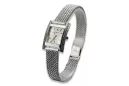 14K White Gold Diamond Watch, Rectangular 0.25ct lwd035wds&lbw003w