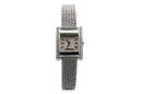 14K White Gold Diamond Watch, Rectangular 0.25ct, Italian