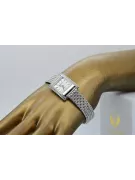 14K Білий золото Diamond Watch, прямокутний 0.25ct lwd035wds&lbw003w