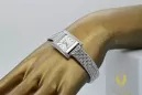 14K Білий золото Diamond Watch, прямокутний 0.25ct lwd035wds&lbw003w