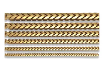 Amarillo cuerda redonda de oro sólido de 14k Miami cadena cubana cgcc005y