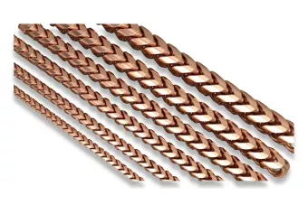 Рожева рожева 14k тверда 14k золото 585 мотузка Майамі Кубинка ланцюга RARE! cgcc005р