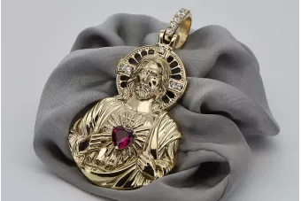 Colgante con icono de medallón de Jesús ★ https://zlotychlopak.pl/es/ ★ Oro 585 333 precio bajo
