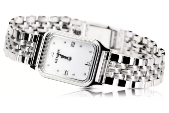 Dámske Biele zlaté hodinky 14k s Geneve LW023WDW & LBW008W náramok