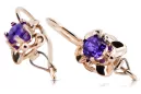 Rosa vintage rosa 14k 585 pendientes de oro alexandrite vec016 estilo soviético ruso