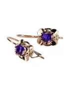 Rosa vintage rosa 14k 585 pendientes de oro alexandrite vec016 estilo soviético ruso