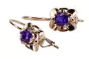 Rosa vintage rosa 14k 585 pendientes de oro alexandrite vec016 estilo soviético ruso