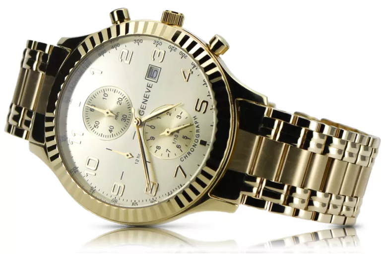 Reloj para hombres de oro Geneve ★ https://zlotychlopak.pl/es/ ★ Pureza de oro 585 333 Precio bajo!