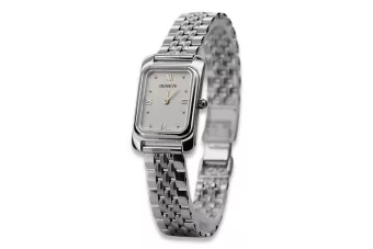 Dámské hodinky z bílého zlata 14k s Geneve LW003WDW & LBW008W čtvercový náramek