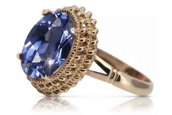 14k Rose Gold Alexandrite Ring, Oval Vintage