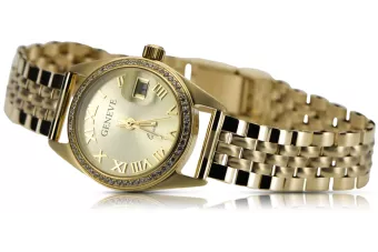 Gold men's watch Geneve ★ zlotychlopak.pl ★ Gold purity 585 333 Low Price!
