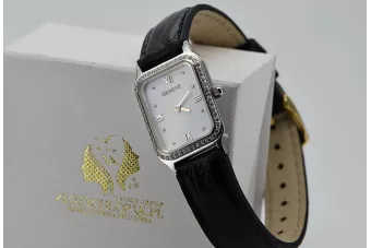 Krásné ženské hodinky z bílého zlata 14k s diamanty 0.25ct Ženeve LWD055WDW
