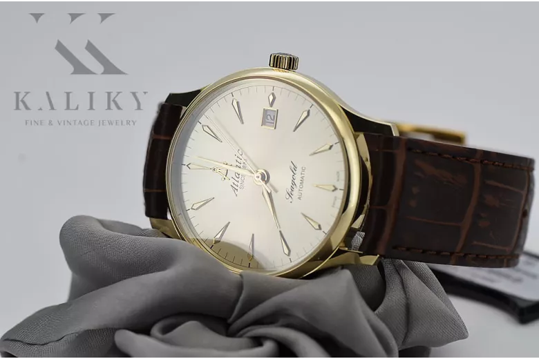 Złoty zegarek męski 14k 585 Atlantic Seagold Automatic mw015y