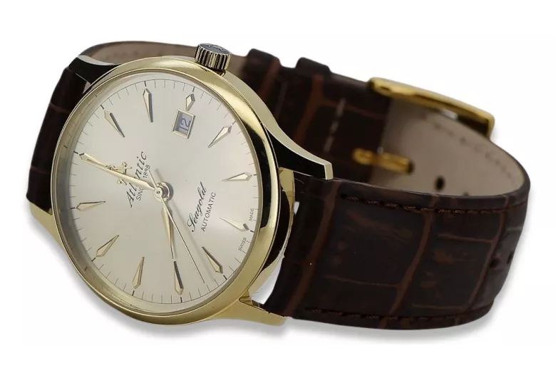 Желтый 14K 585 Золотые мужские Атлантические часы Seagold Automatic MW015Y (95744.65.31)