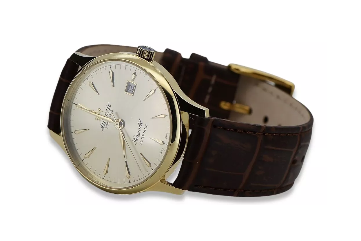 Geltona 14k 585 aukso vyrų Atlanto Žiūrėti Seagold Authomatic MW015Y (95744.65.31)