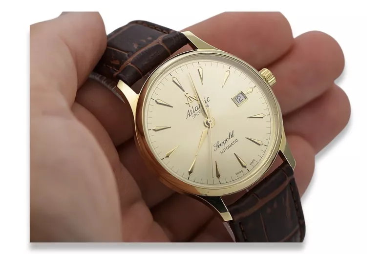 Złoty zegarek męski 14k 585 Atlantic Seagold Automatic mw015y