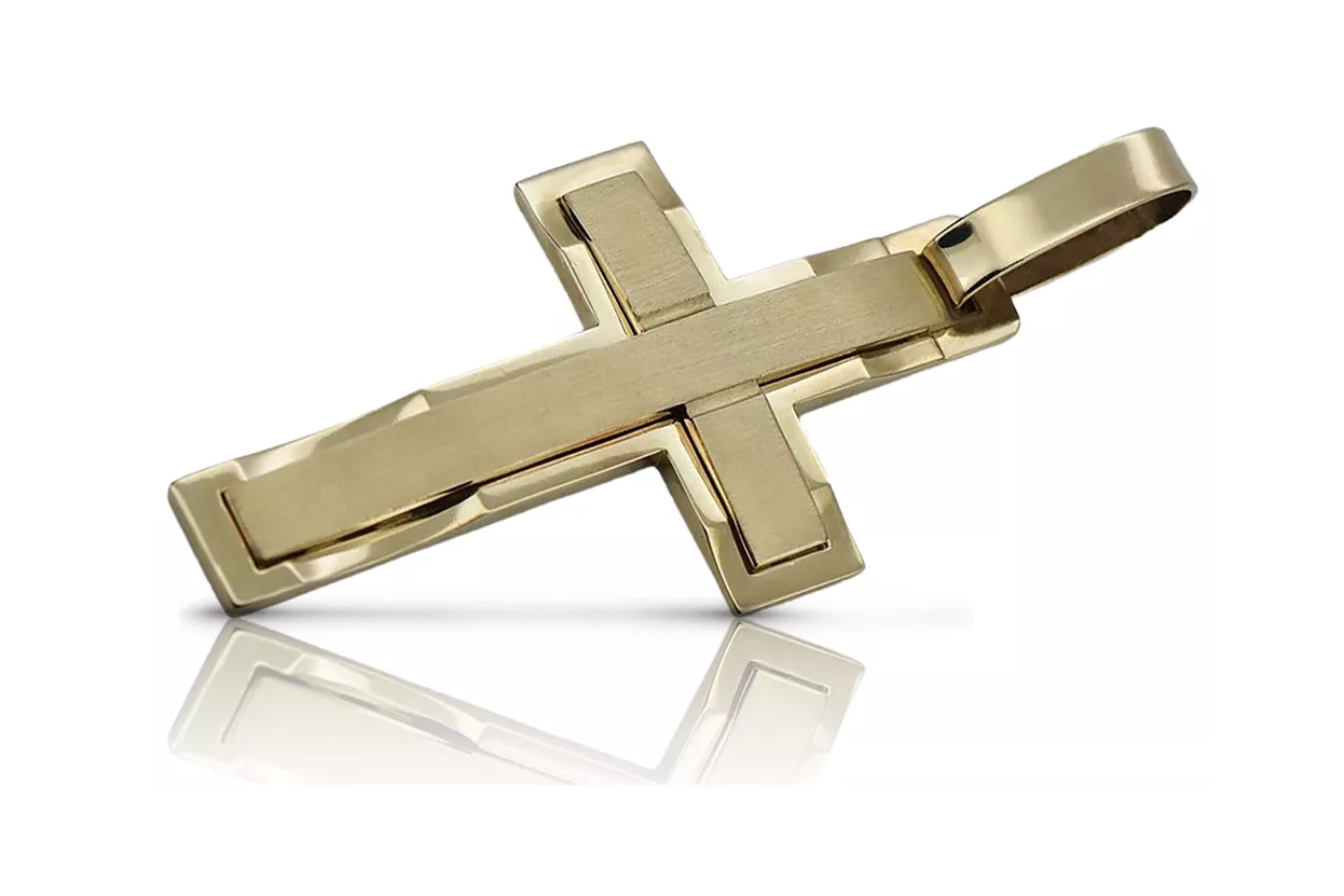 Cruz Católica de Oro ★ russiangold.com ★ Oro 585 333 Precio bajo