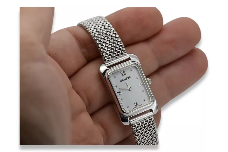 14K White Gold Square Women's Watch, lw003wdw