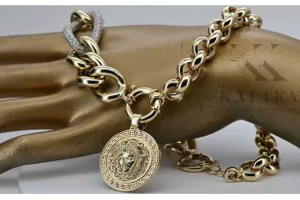 قلادة قلادة من الذهب ★ zlotychlopak.pl ★ الذهب هولمرك 585 333 السعر المنخفض