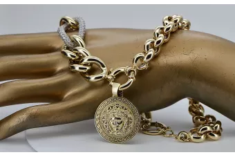 Złoty łańcuszek 14k 585 40cm-50cm zawieszka meduza cpn053y&cfb005y&cfb010y