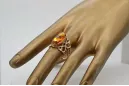 Russian rose Soviet pink USSR red 585 583 gold amber ring vrab008