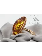 Russian rose Soviet pink USSR red 585 583 gold amber ring vrab008