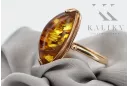 Rose russe rose soviétique rouge 585 583 or amber ring vrab008