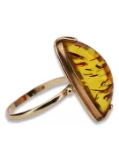 Russian rose Soviet pink USSR red 585 583 gold amber ring vrab008