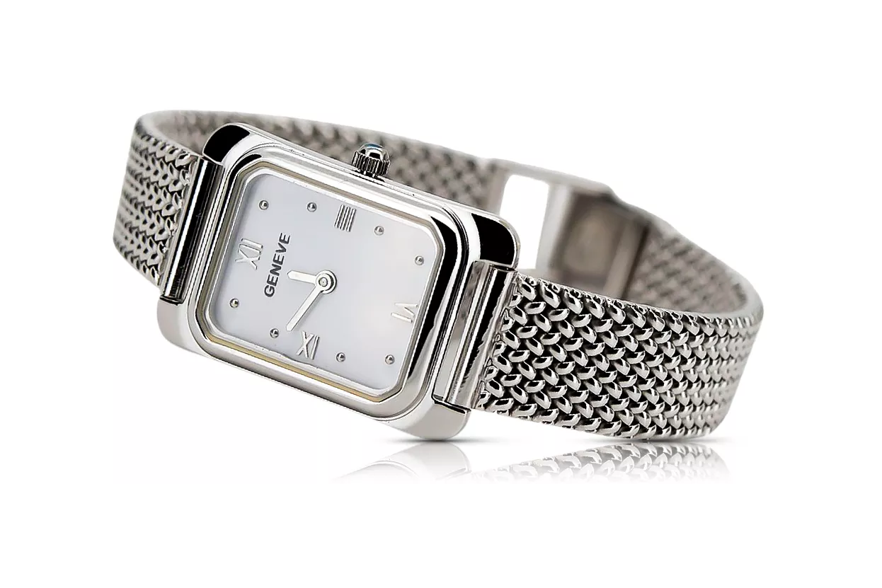 14K White Gold Square Women's Watch, lw003wdw