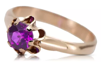 Anillo Joyería Vintage Amethyst Original Vintage 14K Rose Gold vrc094r