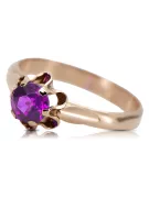 Bague russe en or rose 14 carats 585 avec alexandrite, rubis, émeraude, saphir et zircon vrc014