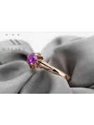 Bague russe en or rose 14 carats 585 avec alexandrite, rubis, émeraude, saphir et zircon vrc014