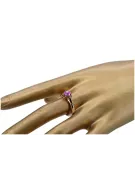 Bague russe en or rose 14 carats 585 avec alexandrite, rubis, émeraude, saphir et zircon vrc014