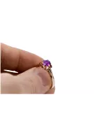 Bague russe en or rose 14 carats 585 avec alexandrite, rubis, émeraude, saphir et zircon vrc014