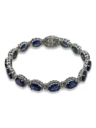 Bracelet tennis en or blanc 14 carats avec saphir et diamants ctb001w