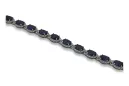 Bracelet tennis en or blanc 14 carats avec saphir et diamants ctb001w