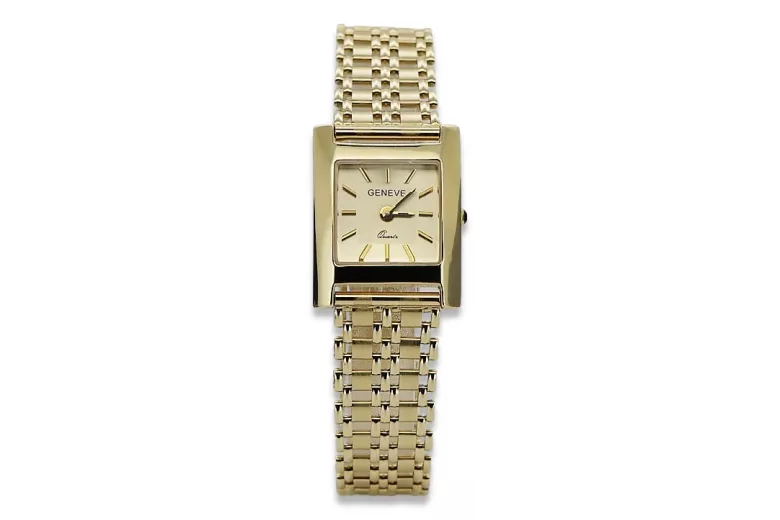 Gold men's watch Geneve ★ zlotychlopak.pl ★ Gold purity 585 333 Low Price!