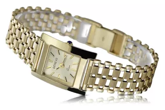 Galben 14k aur elegant Lady Watch Geneve lw036ydy&lbw002y