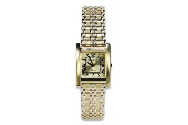 Gold men's watch Geneve ★ zlotychlopak.pl ★ Gold purity 585 333 Low Price!