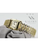 Montre femme rectangulaire en or 14K, italienne, sans nickel