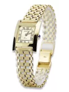 Montre femme rectangulaire en or 14K, italienne, sans nickel