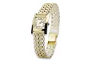 Montre femme rectangulaire en or 14K, italienne, sans nickel