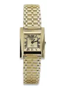 Montre femme rectangulaire en or 14K, italienne, sans nickel