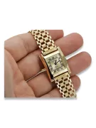 Montre femme rectangulaire en or 14K, italienne, sans nickel